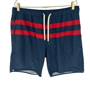Fair Harbor Swim Trunks Mens XXL Red Stripe Anchor Compression Lined Performance